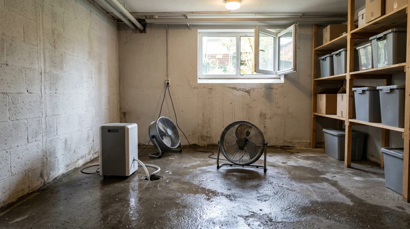 Keldri kuivatamine ventilaatoritega