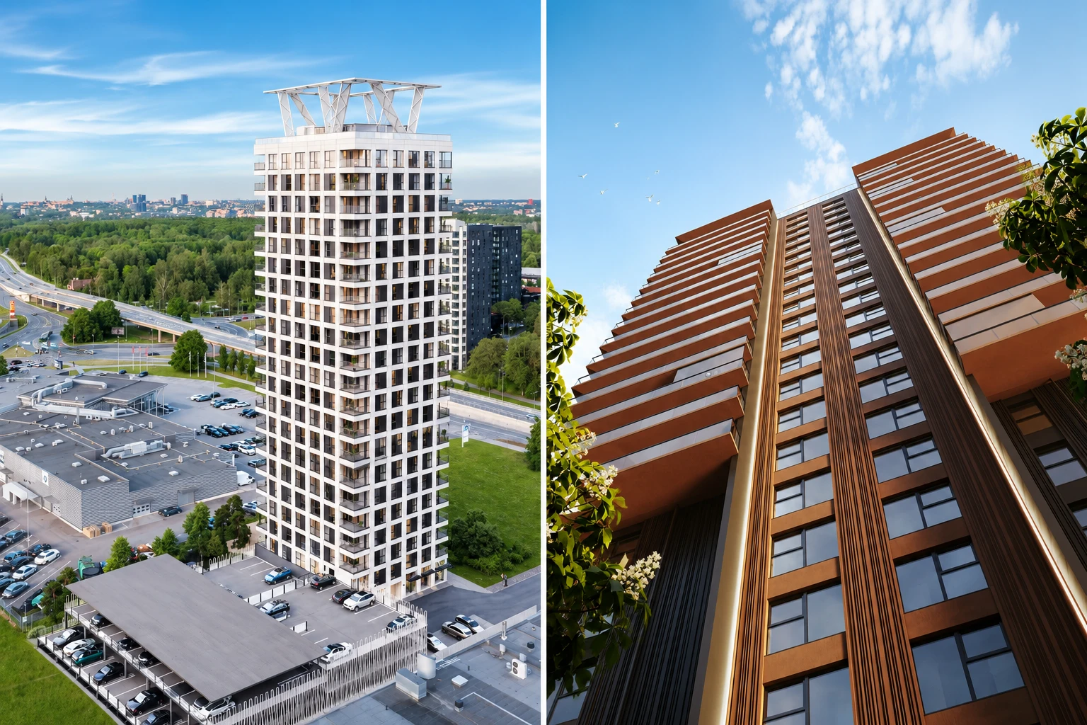 Modern Tower_ Cityscape and Skyward View